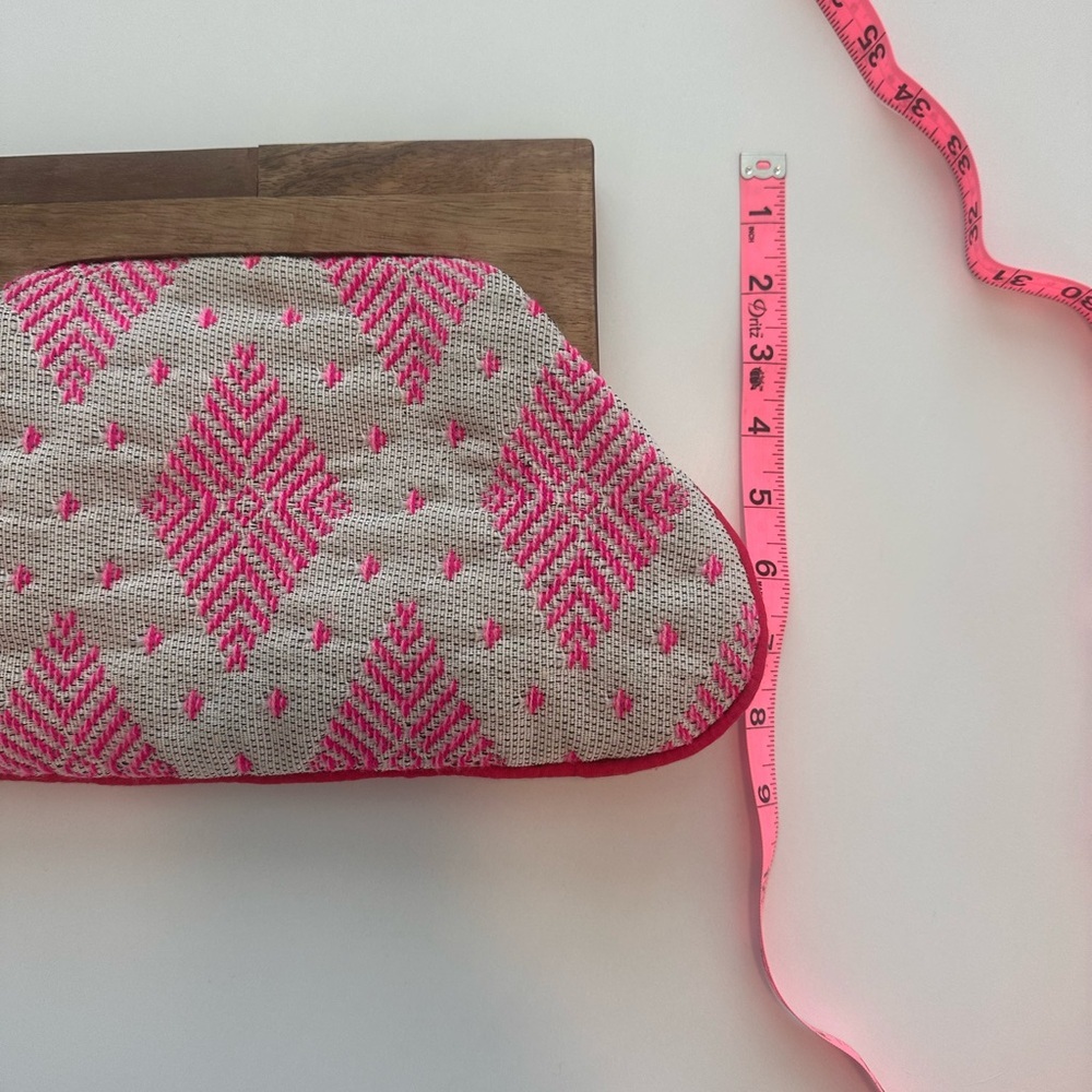 Beaded Cloth Clutch with Wooden Top - Picture 9 of 9